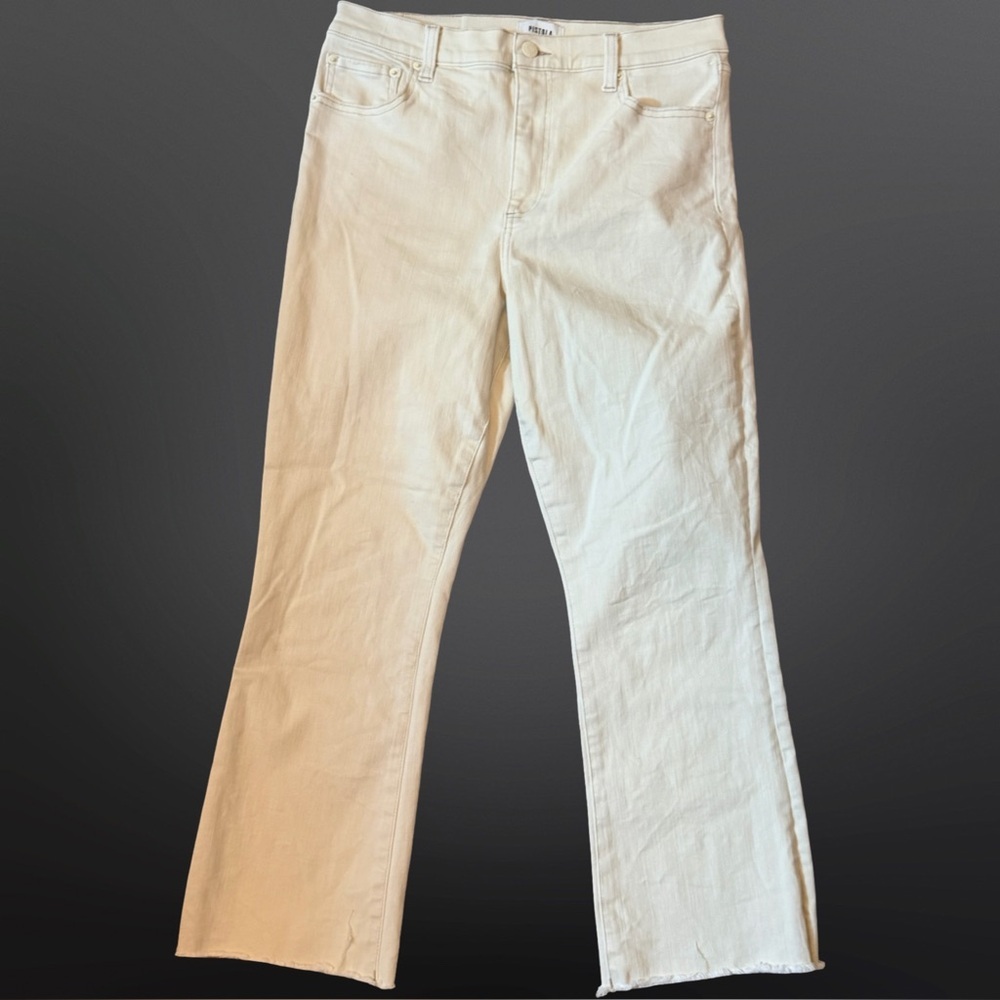 Pistola  (Anthropologie) Lennon High Rise Bootcut Crop Jeans Cream Sandstone 30 - Picture 6 of 16